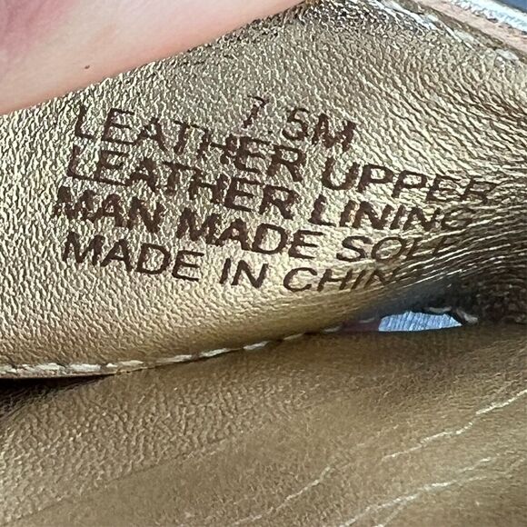 Lilly Pulitzer Tilly Sandal metallic gold Leather Cork Heel Ankle Strap Gold 7.5 - Picture 12 of 14